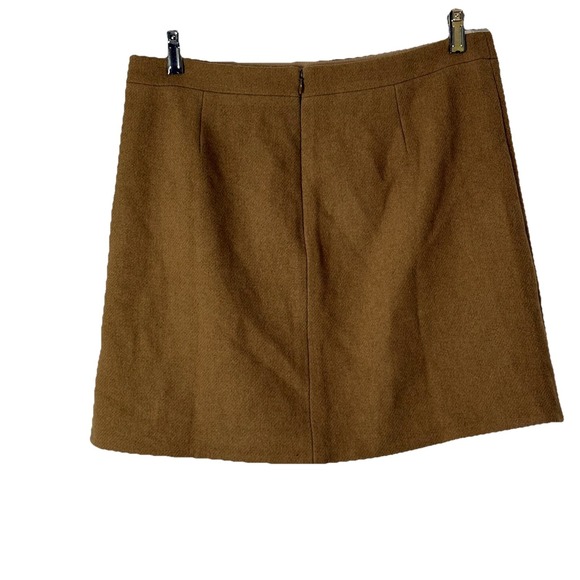 J Crew Mercantile Women's Brown Mini Skirt Ruffle Wool Blend Preppy Sz 10 - Picture 4 of 9